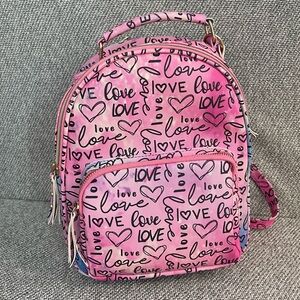 Under One Sky Pink Love Print Backpack